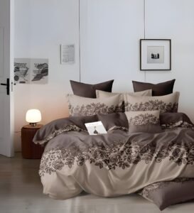 AURA- Fitted Bedsheet (upto 8 inches)- with 2 pillow cases (72 x 78 x 8 inches)