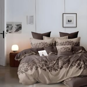 AURA- Fitted Bedsheet (upto 8 inches)- with 2 pillow cases (72 x 78 x 8 inches)