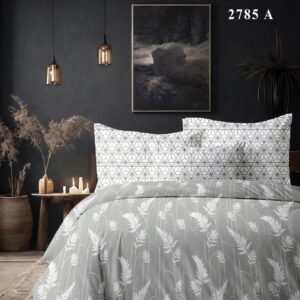 Starjoy Feathers- 250 TC pure cotton -(108 x 108 inches) King size bedsheet with 2 coordinate pillow covers