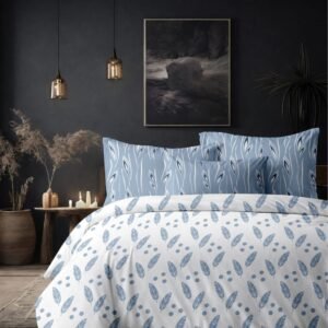 Starjoy Feathers- 250 TC pure cotton -(108 x 108 inches) King size bedsheet with 2 coordinate pillow covers
