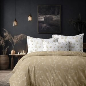Starjoy Feathers- 250 TC pure cotton -(108 x 108 inches) King size bedsheet with 2 coordinate pillow covers