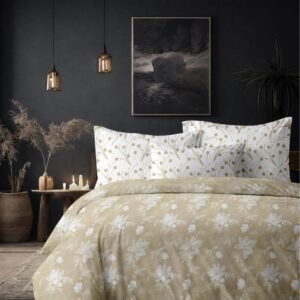 Starjoy Feathers- 250 TC pure cotton -(108 x 108 inches) King size bedsheet with 2 coordinate pillow covers
