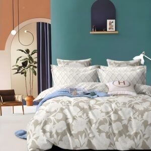 AURA- Fitted Bedsheet (upto 8 inches)- with 2 pillow cases (72 x 78 x 8 inches)
