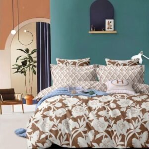 AURA- Fitted Bedsheet (upto 8 inches)- with 2 pillow cases (72 x 78 x 8 inches)